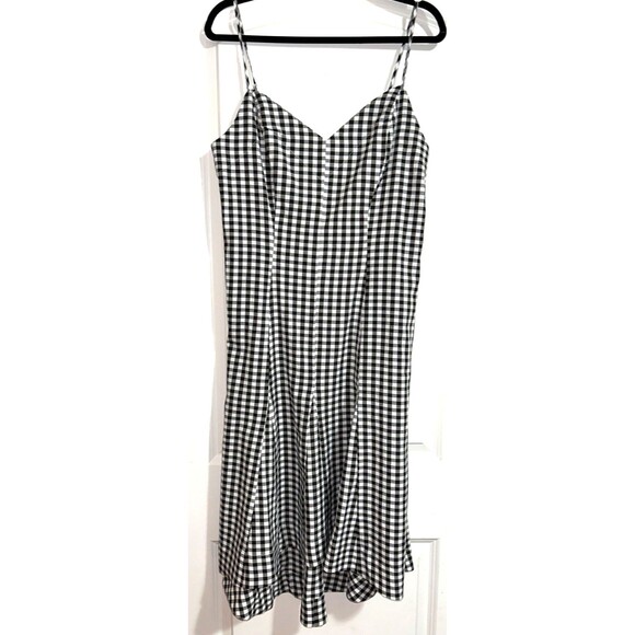 On 34th Macy’s Women's Gingham High-Low Midi Slip Dress size 10 NWT Cotton Blend - Picture 2 of 9